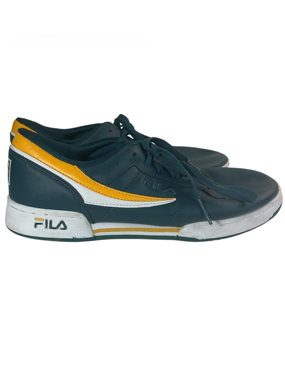 Fila F13 Classic Men’s Size 9 Teal Green Yellow White Sneakers 1FM00103-423